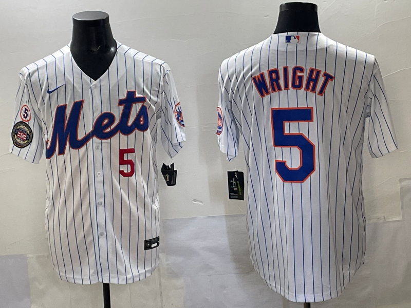 Men 2025 New York Mets #5 Wright white MLB Nike jersey style 2->new england patriots->NFL Jersey